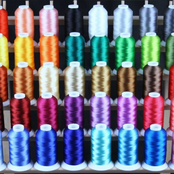 Нитки вышивальные 120 D/2 п/э Absolute thread и MH, 1000 м, КНР, цветные